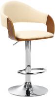 2er Set Barhocker Nilse Kunstleder chrom walnuss/creme 