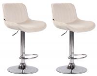 2er Set Barhocker Lentini Samt chrom creme 