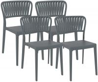 4er Set Stühle Portofino dunkelgrau