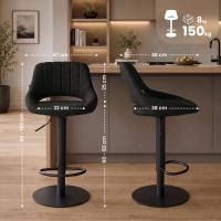 Barhocker HD Milet B Stoff dunkelgrau 