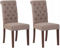2er Set Esszimmerstühle Lisburn Stoff taupe