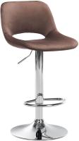 Barhocker Camden Samt chrom braun 