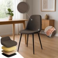 2er Set Esszimmerstuhl Maryam Stoff braun 