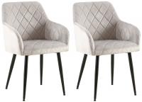 2er Set Esszimmerstuhl Monett Samt B grau