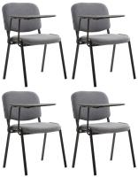 4er Set Stühle Ken mit Klapptisch Stoff  grau