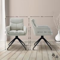 2er Set Esszimmerstuhl Somers Stoff creme 