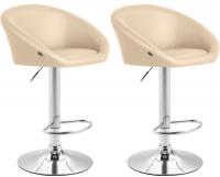 2er Set Barhocker Miami V2 Kunstleder creme