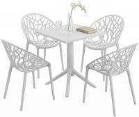 Gartenmöbel-Set Neriva mit 4 Stühlen weiß 
