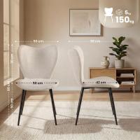 2er Set Esszimmerstuhl Maika Stoff creme 