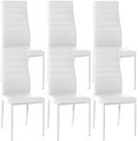 6er Set Esszimmerstühle Mayfair Kunstleder weiß