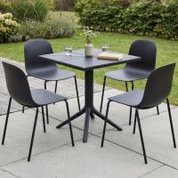 Gartenmöbel-Set Nerra mit 4 Stühlen schwarz Gartenmöbel-Set Nerra mit 4 Stühlen schwarz