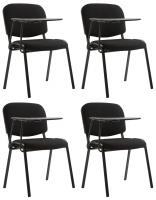 4er Set Stühle Ken mit Klapptisch Stoff  schwarz