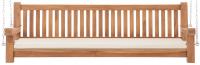 Schaukelbank Joyce mit Sitzkissen 200 cm + teak  creme 