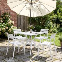 Gartenmöbel-Set Avena mit 4 Stühlen weiß 
