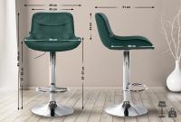 Barhocker Vonore Samt chrom grün