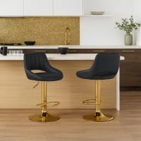 Barhocker Milet Kunstleder gold schwarz