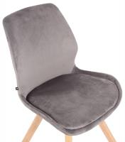 4er Set Stuhl Luna Samt grau 