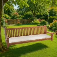 Schaukelbank Joyce mit Sitzkissen 200 cm + teak  creme