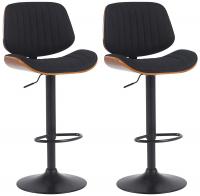 2er Set Barhocker Clawson Stoff schwarz walnuss/schwarz 