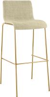 Barhocker Hover Stoff 4-Fuß Gold creme 