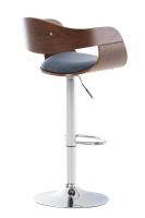 2er Set Barhocker Kingston Stoff walnuss/blau 