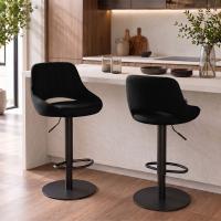 2er Set Barhocker HD Milet B Stoff schwarz 2er Set Barhocker HD Milet B Stoff schwarz