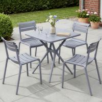 Gartenmöbel-Set Vela mit 4 Stühlen grau 
