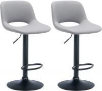 2er Set Barhocker Camden Kunstleder schwarz grau 