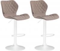 2er Set Barhocker Cork Stoff weiß taupe 