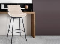 4er Set Barhocker Weston Schwenkbar Samt creme 4er Set Barhocker Weston Schwenkbar Samt creme