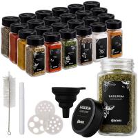 24er Set Gewürzgläser Edelstahl schwarz