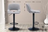 Barhocker Camden Kunstleder schwarz grau